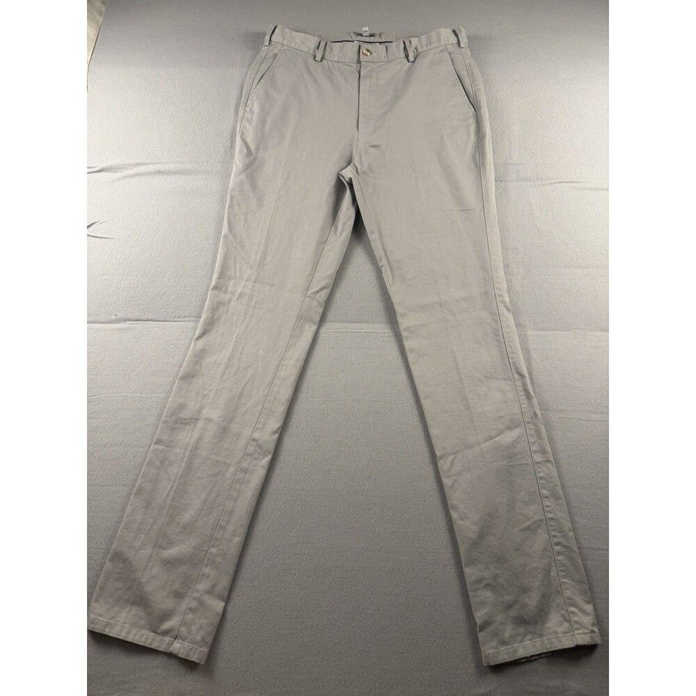 Peter Millar Slim Fit Stretch Twill Chino Pants Gray Straight Leg Pockets 34x 34